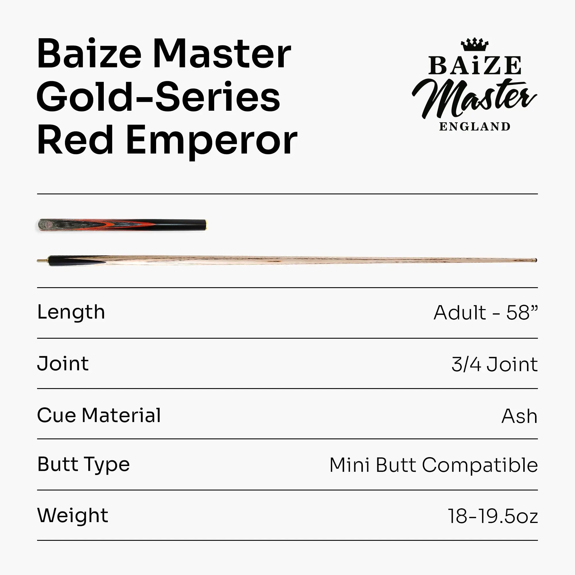Baize Master G14 Red Emperor 57-inch pool cue Cue + Case