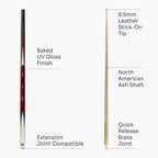 Jonny 8 Ball Comet 57-inch 2-piece pool cue Cue + Case