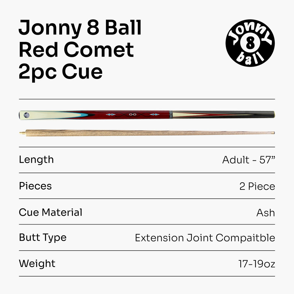 Jonny 8 Ball Comet 57-inch 2-piece pool cue Cue + Case