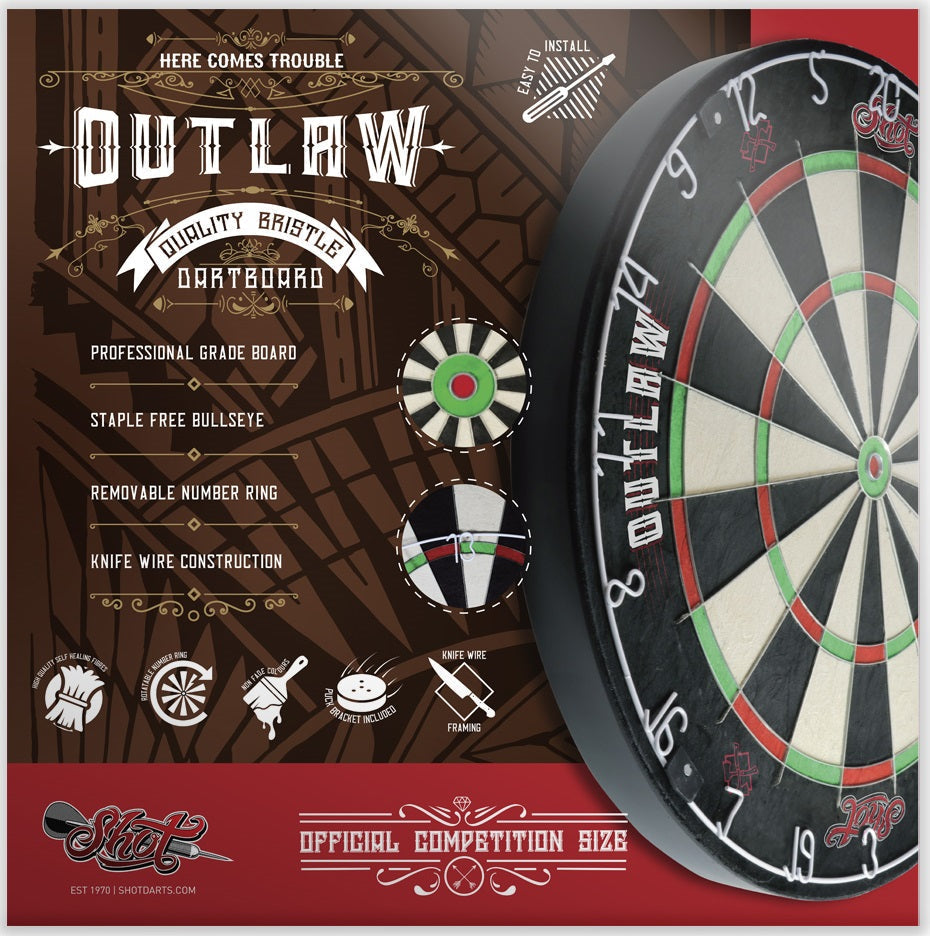 Shot Outlaw Bristle Dartboard GW Darts