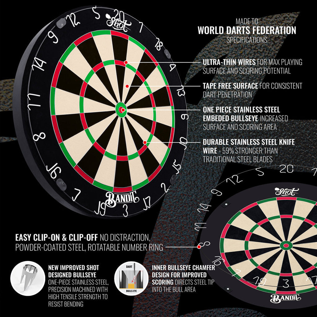 Shot Bandit Professional Dartboard 4th GEN GW Darts