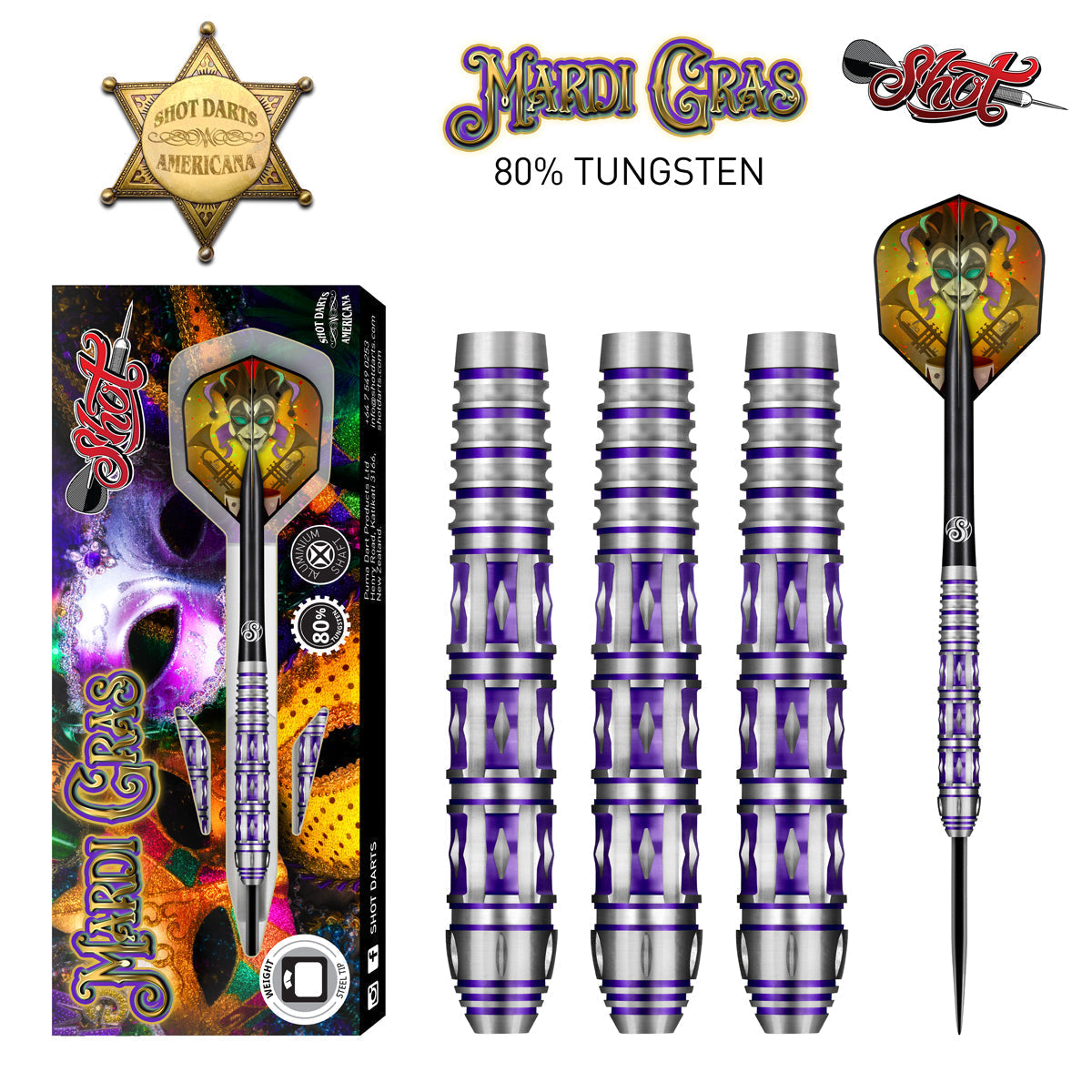 Shot Americana Mardi Grass 80% GW Darts