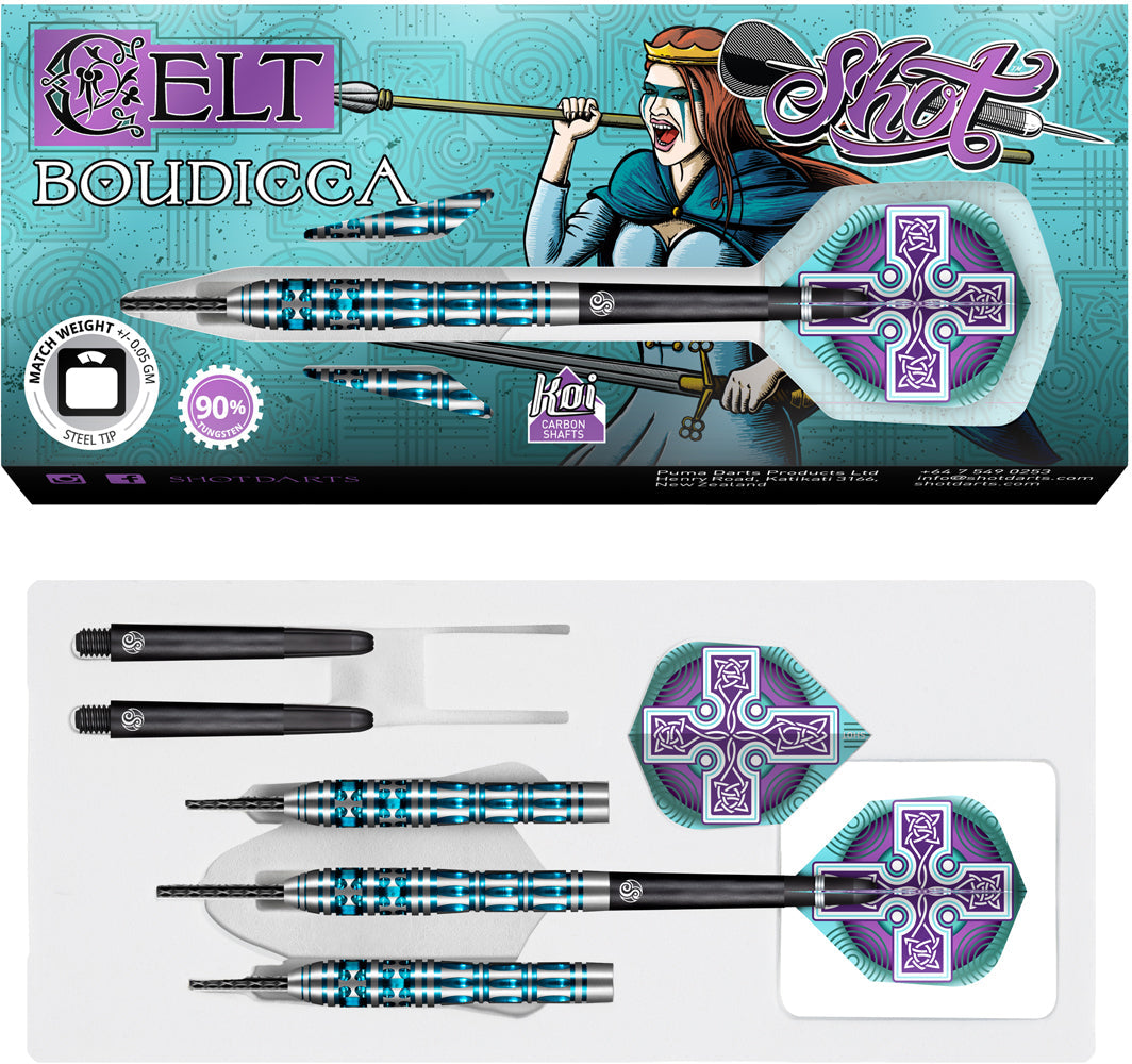 Shot Celt Boudicca 90% Steeltip darts GW Darts