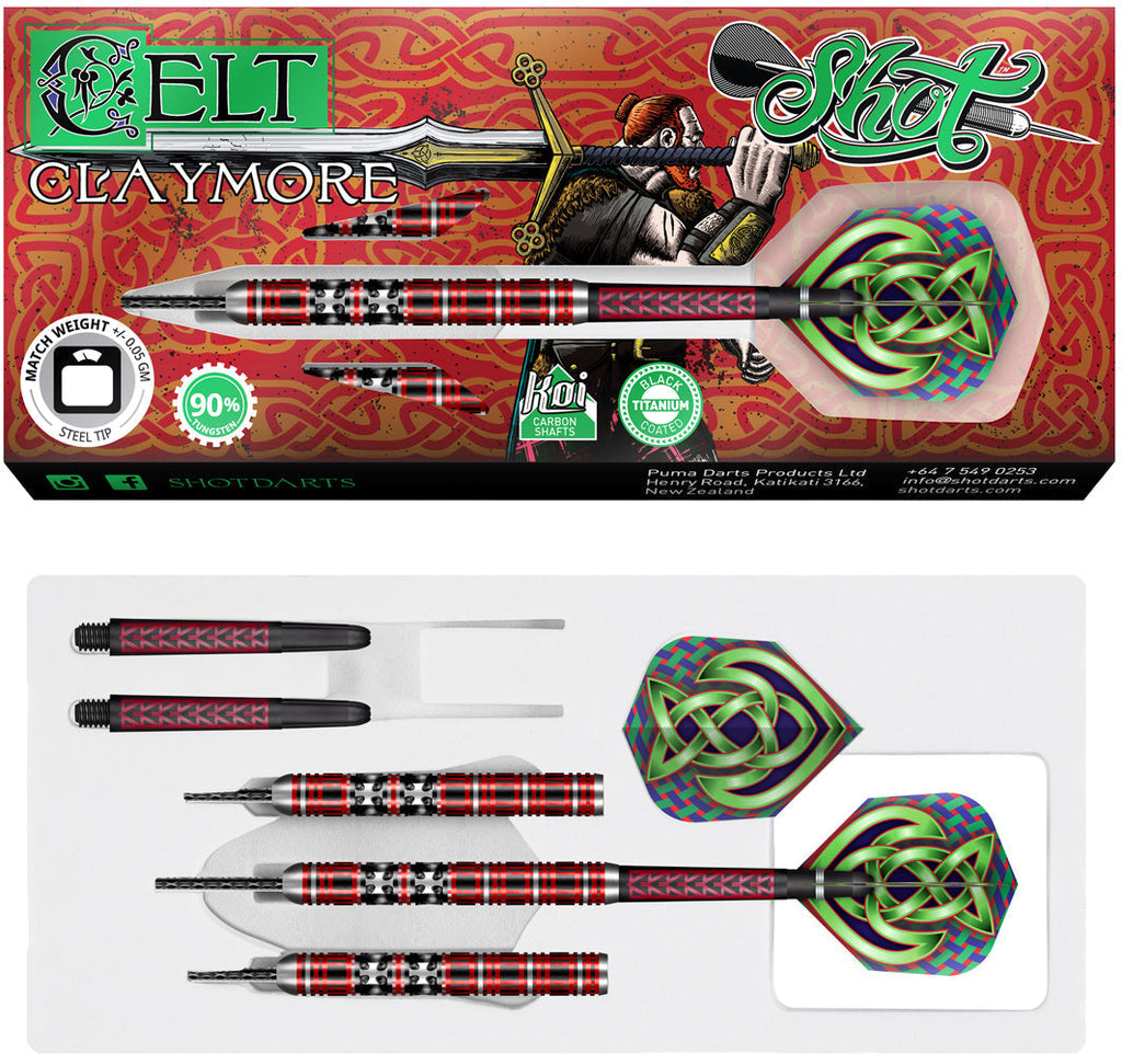 Shot Celt Claymore 90% Steeltip darts GW Darts