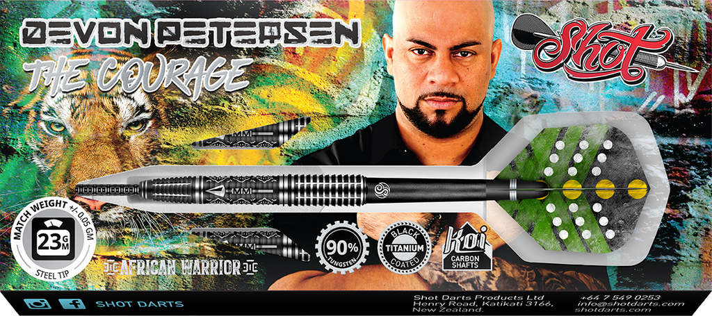 Shot Devon Peterson Courage 90% steeltip darts GW Darts