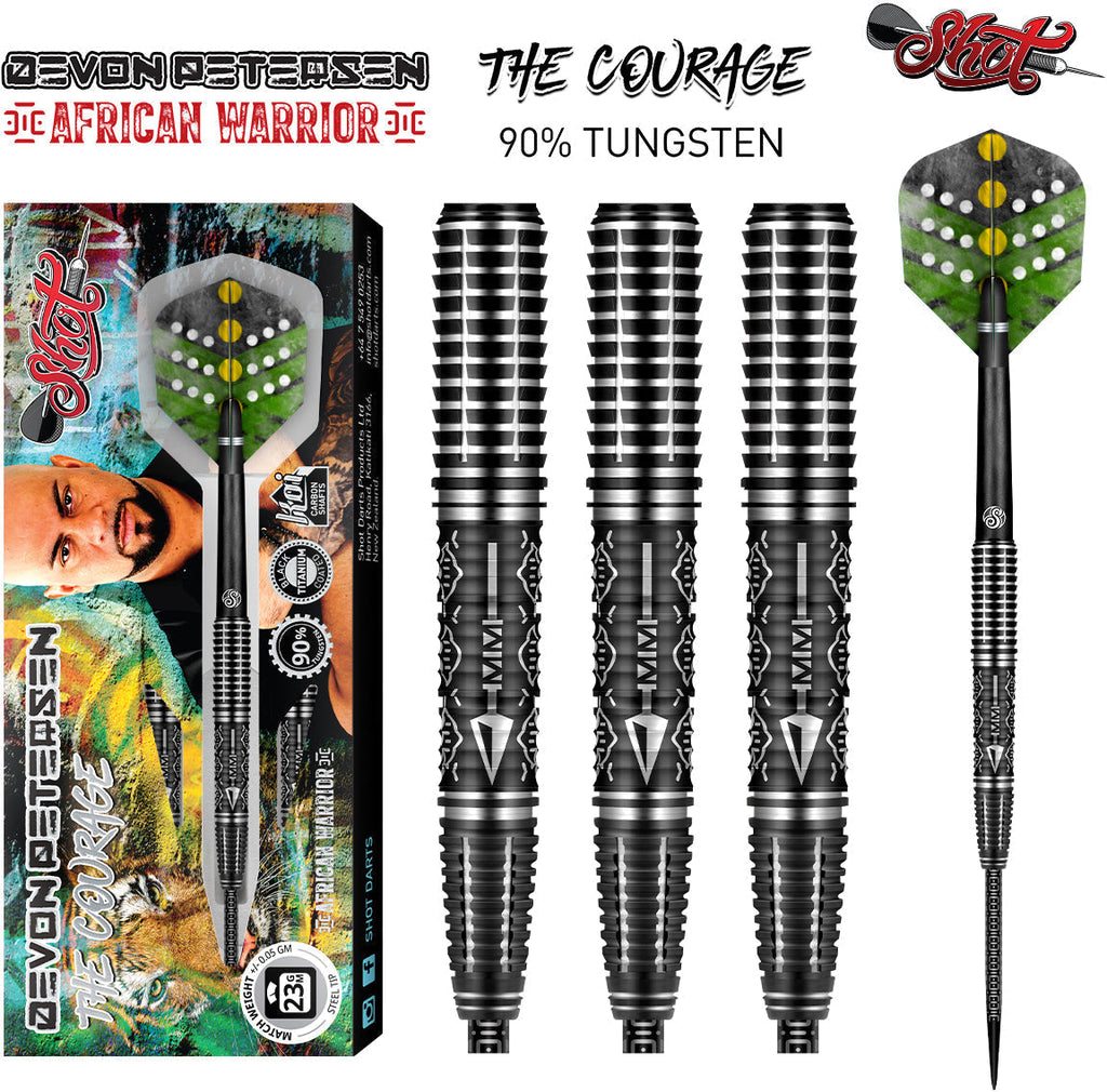 Shot Devon Peterson Courage 90% steeltip darts GW Darts