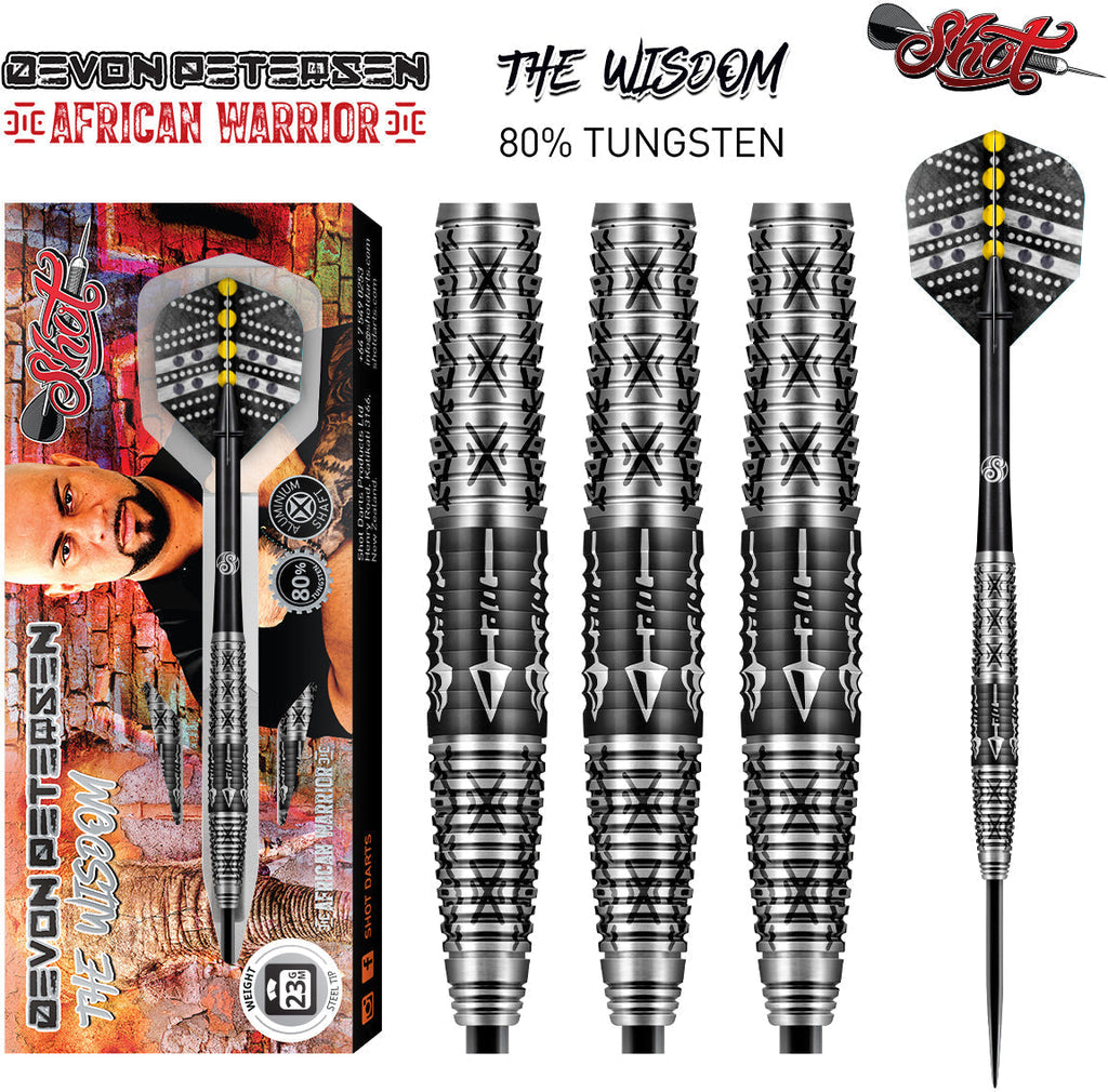 Shot Devon Peterson Wisdom 80% Steeltip darts GW Darts