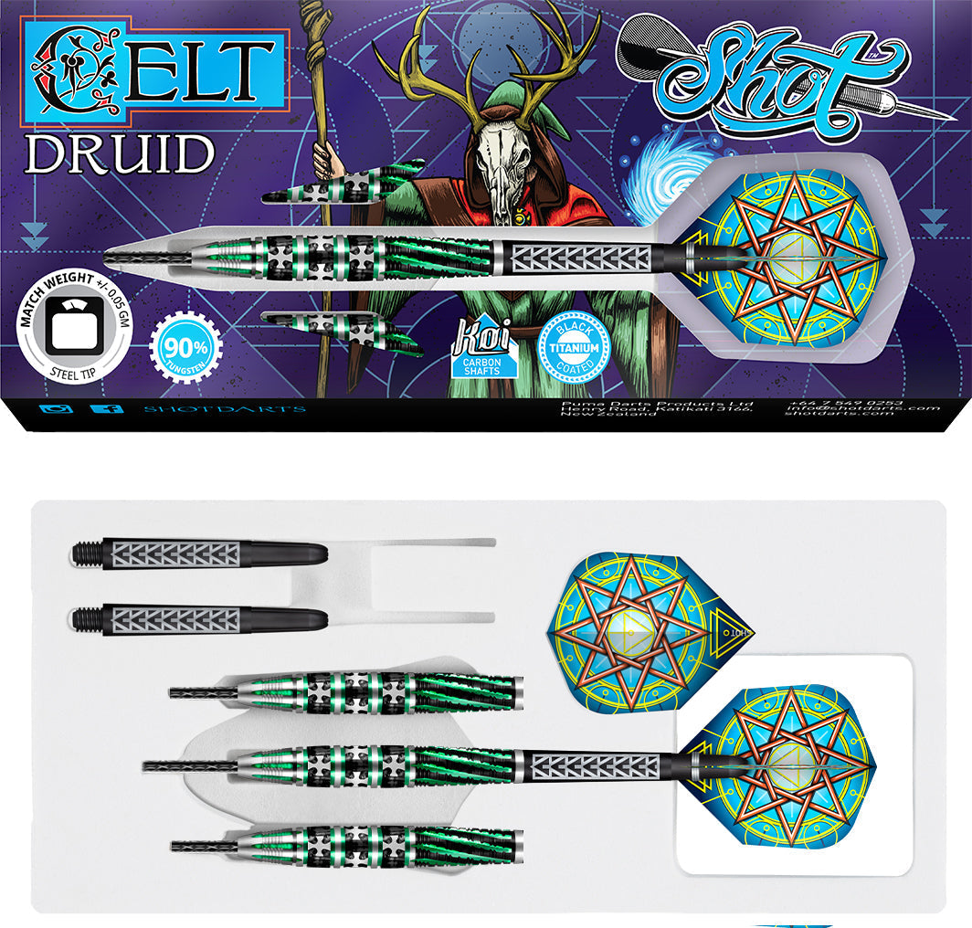 Shot Celt Druid 90% Steeltip darts GW Darts