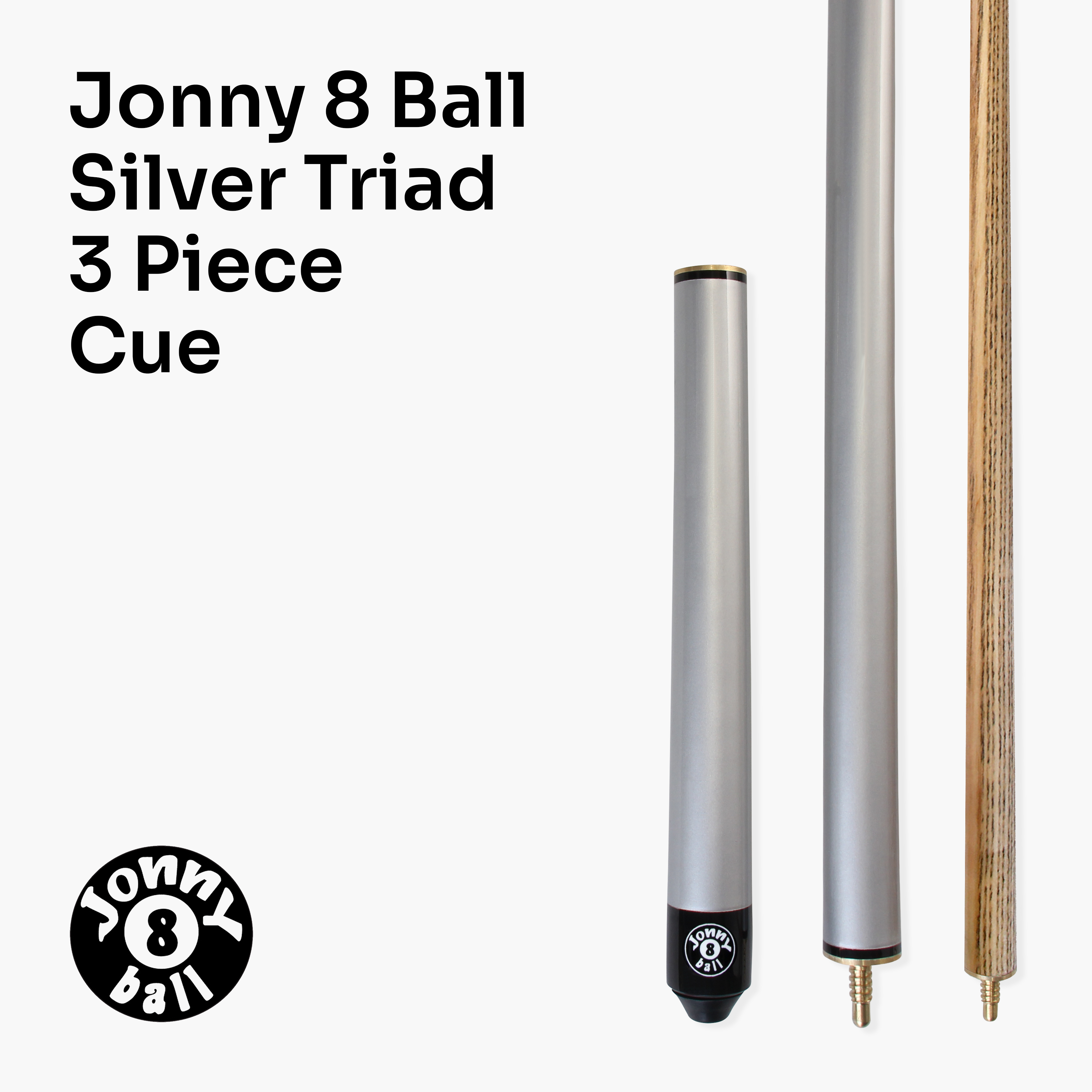 Jonny 8 Ball Triad 57-inch adjustable 3-piece cue Cue + Case