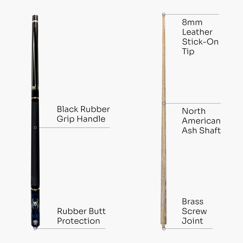 Jonny 8 Ball adjustable 57-inch 4-piece pool cue Cue + Case