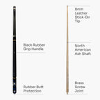 Jonny 8 Ball adjustable 57-inch 4-piece pool cue Cue + Case