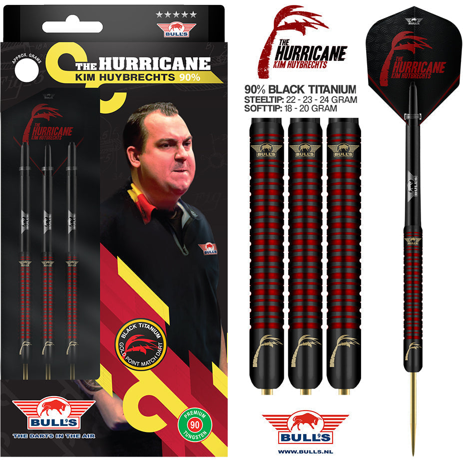 Bull's Kim Huybrechts 90% Black Titanium GW Darts