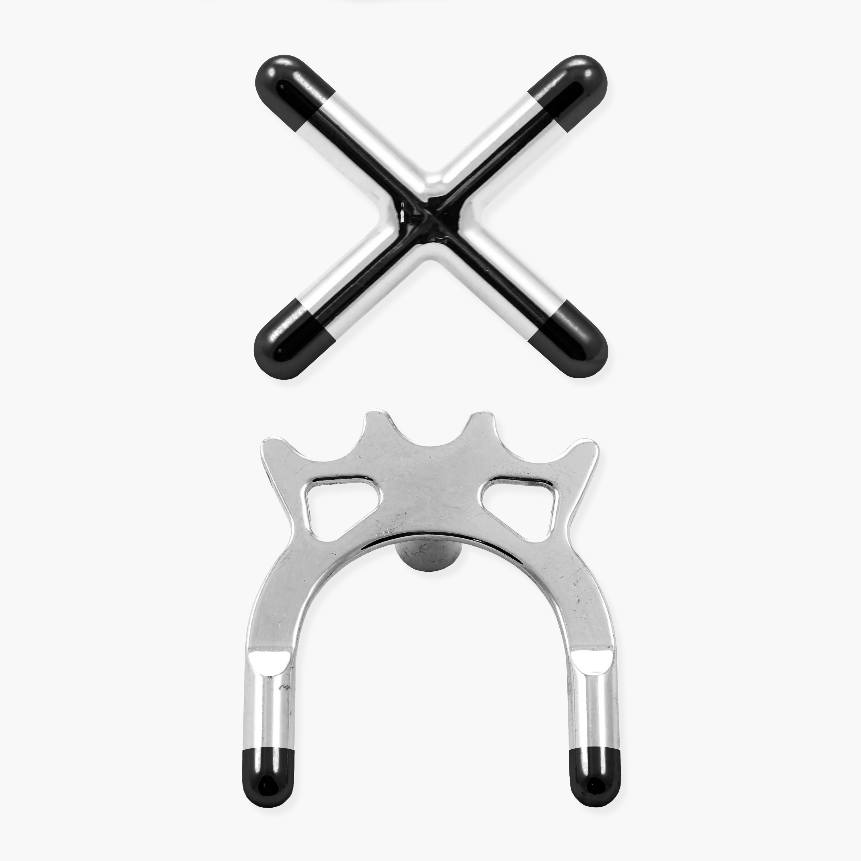Chrome cross and bridge rest heads