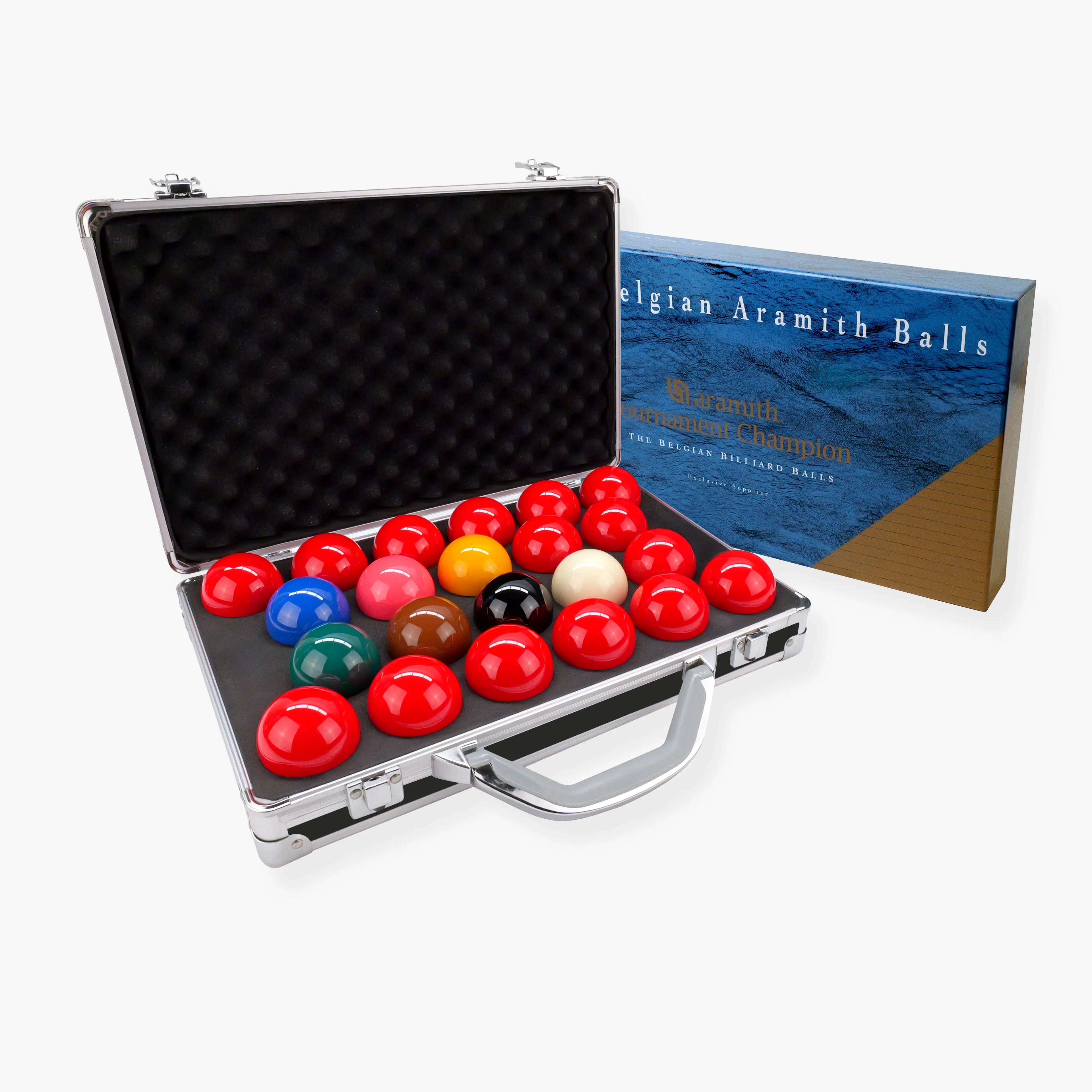 Aramith Tournament Champion snooker balls with case Cue + Case