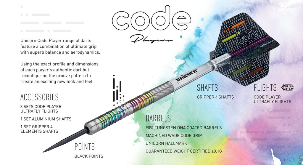 Unicorn CODE James Wade darts 90% GW Darts