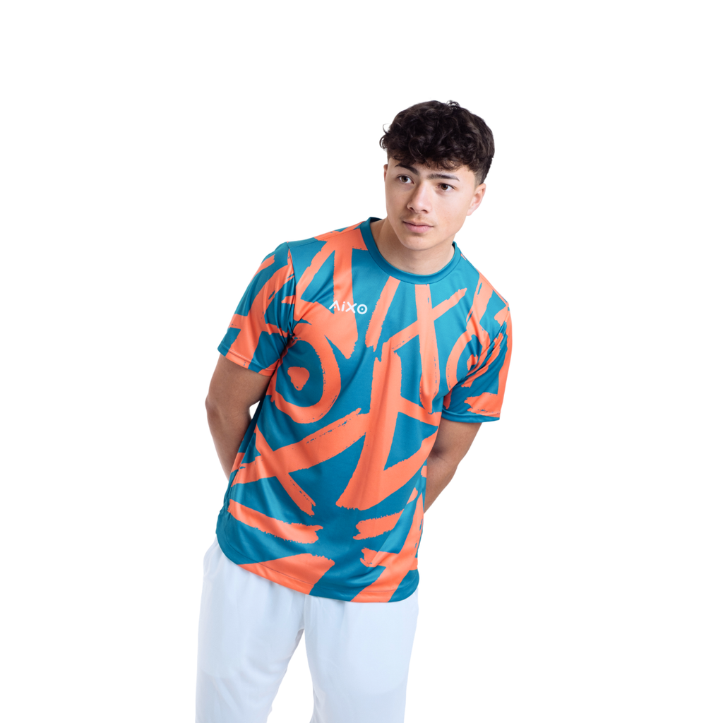 Aixo Tagged Mens T Shirt Teal
