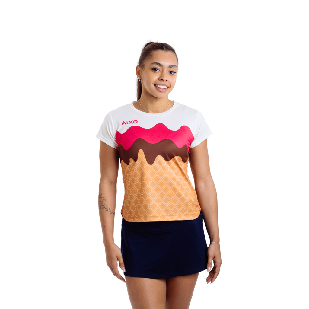 Aixo Sundae Womens T Shirt Vanilla Raspberry Chocolate
