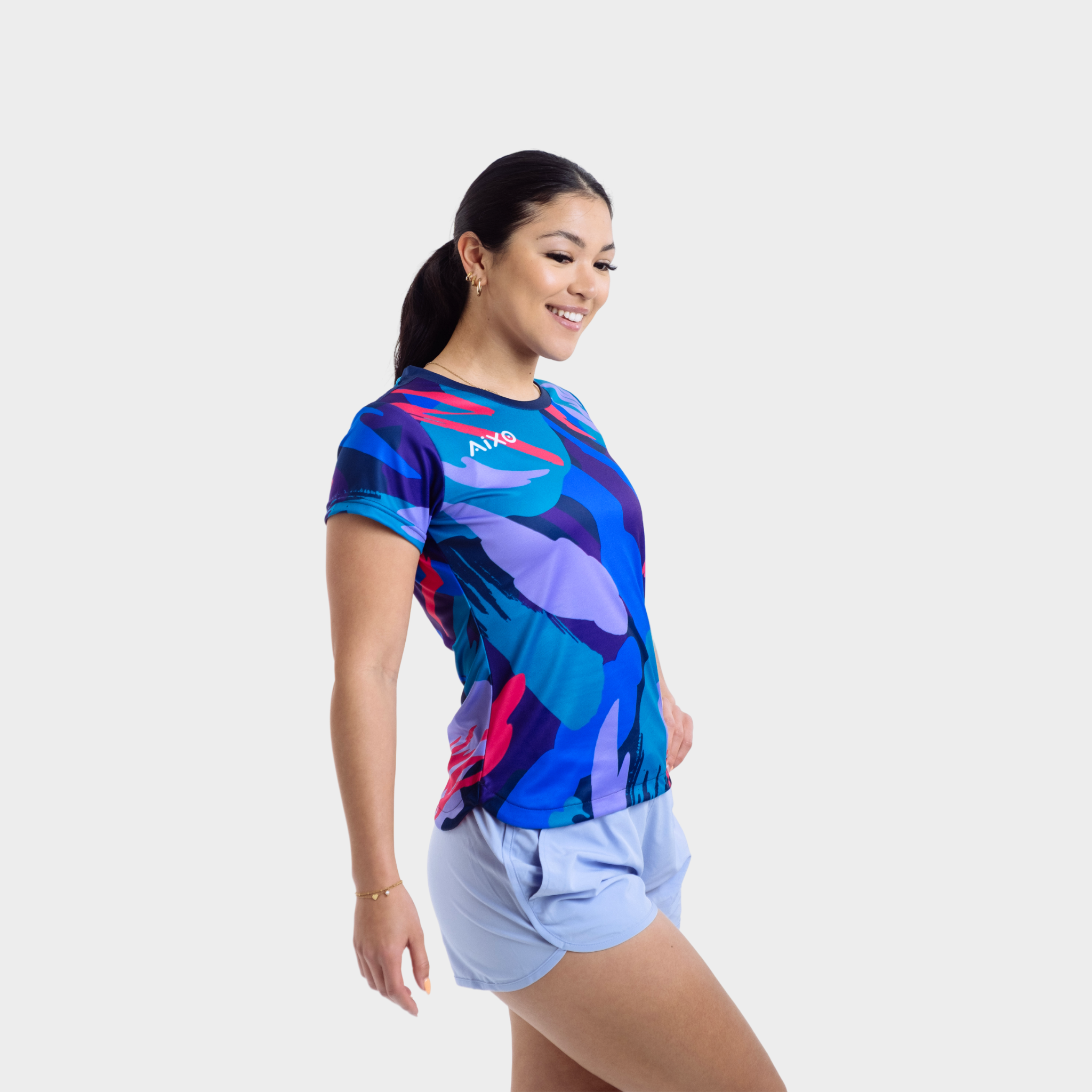 Aixo Abstract Womens Top Multicolour Dark Aixo
