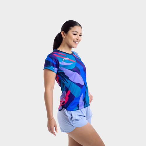 Aixo Abstract Womens Top Multicolour Dark Aixo