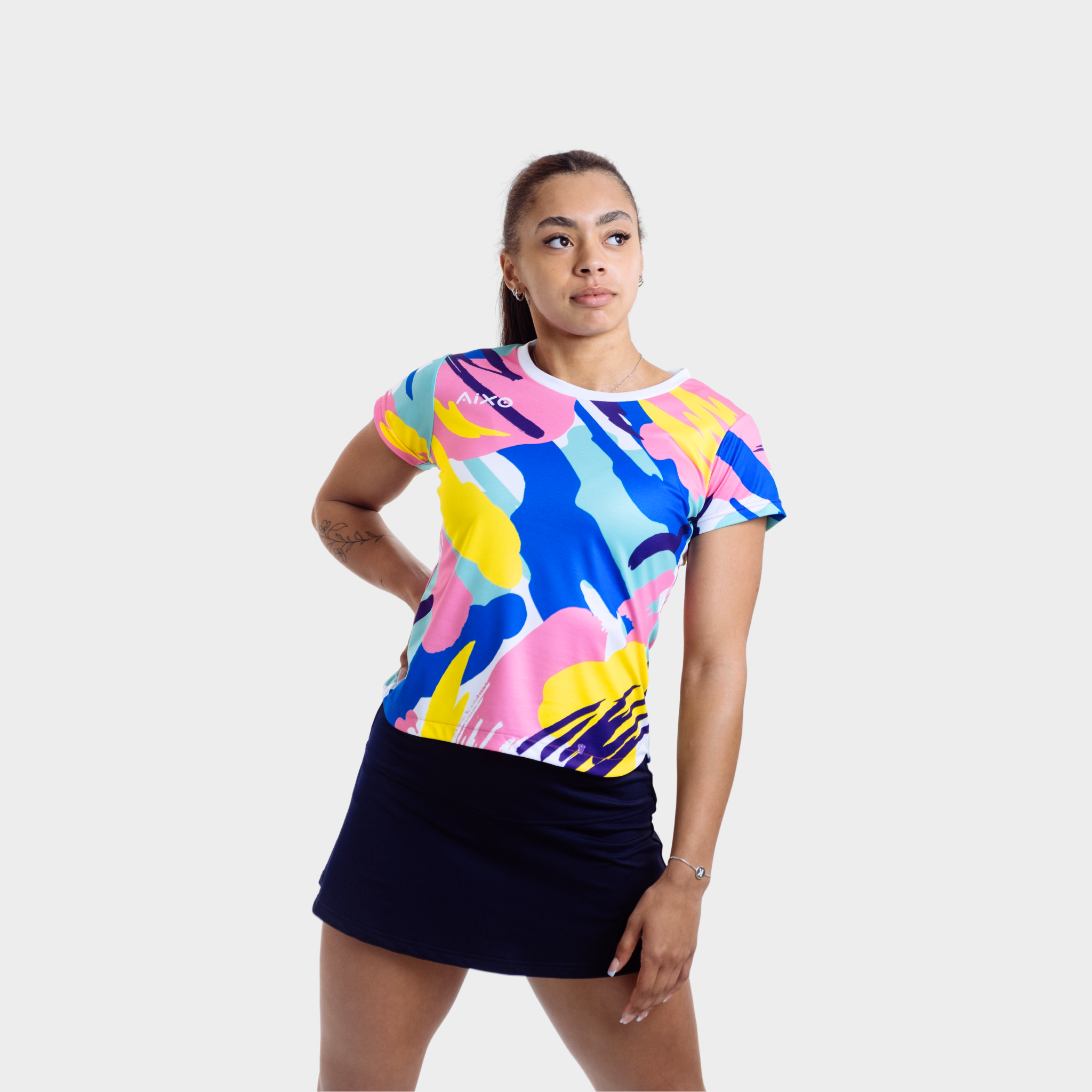 Aixo Abstract Womens Top Multicolour Aixo