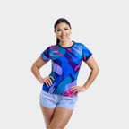 Aixo Abstract Womens Top Multicolour Dark Aixo
