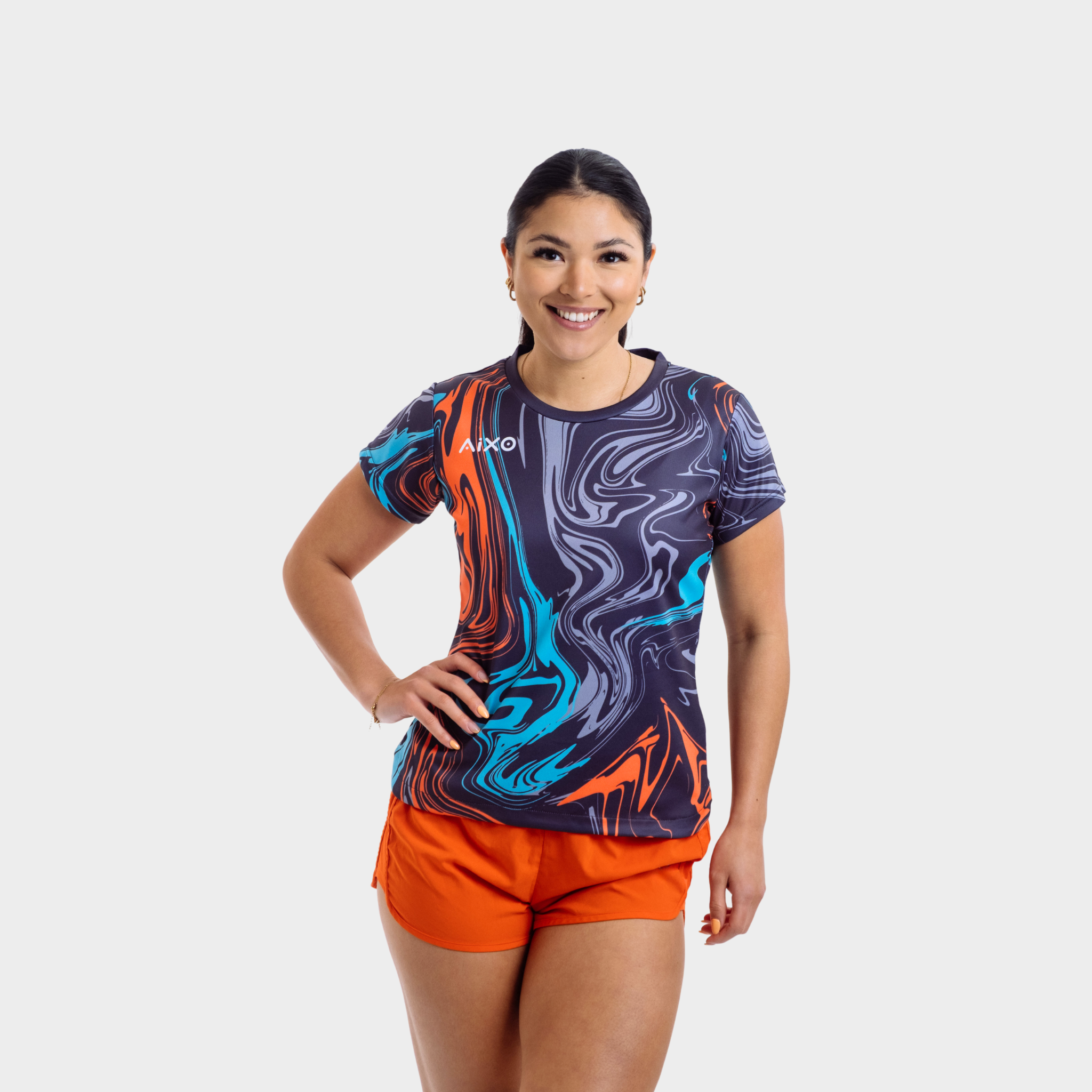 Aixo Chrome Womens Top Graphite Aixo