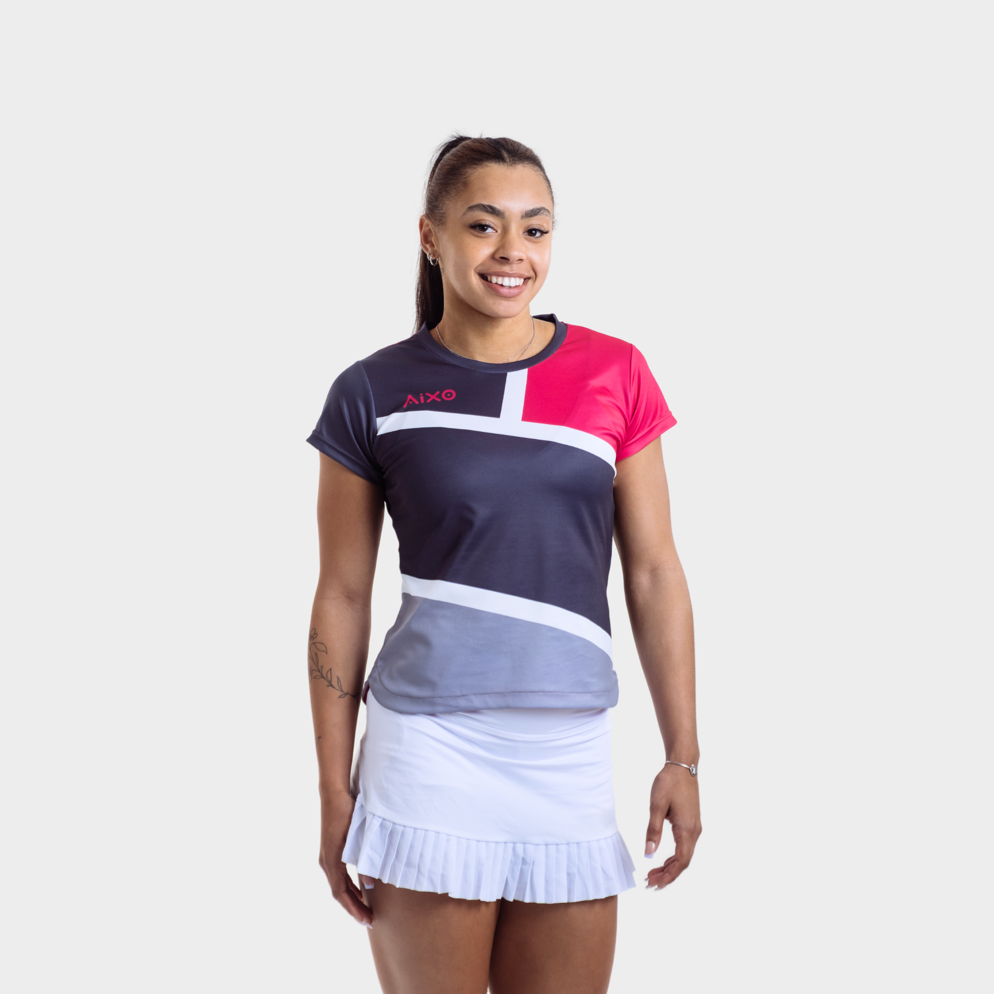Aixo Court Womens Top Graphite Aixo