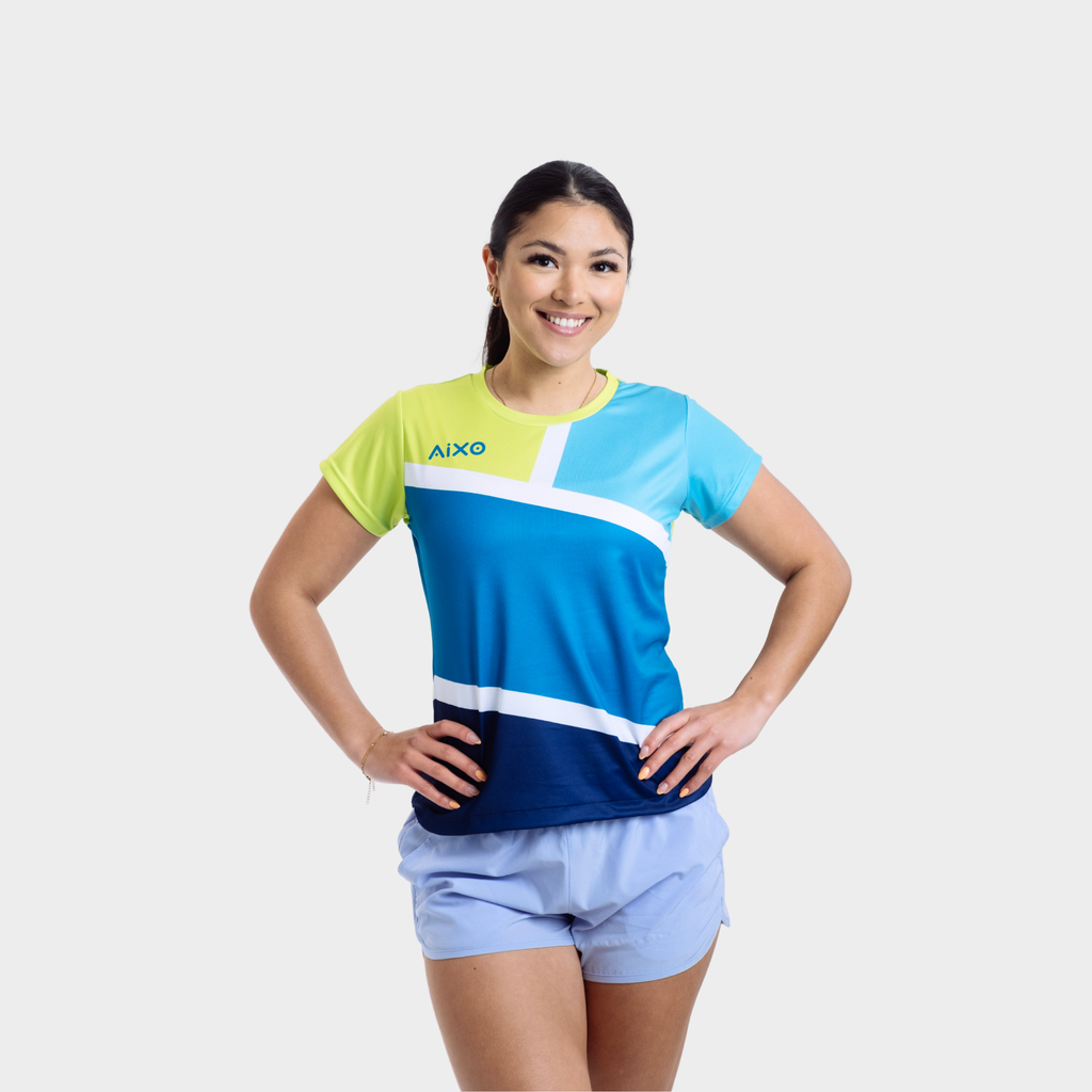 Aixo Court Womens Top Teal Aixo