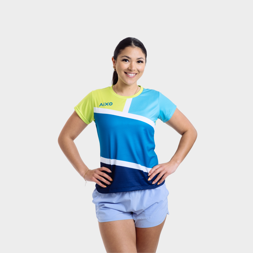Aixo Court Womens Top Teal Aixo