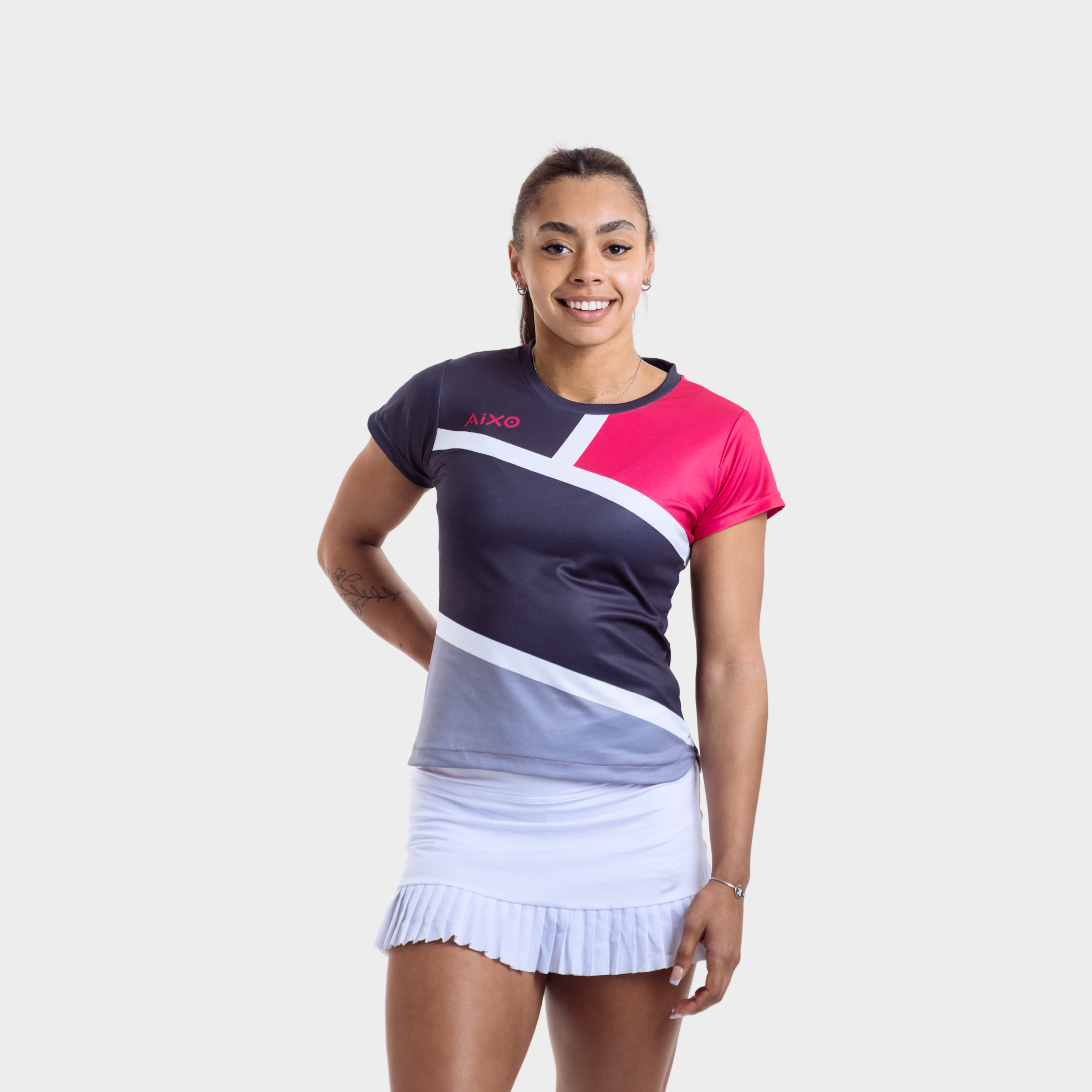 Aixo Court Womens Top Graphite Aixo