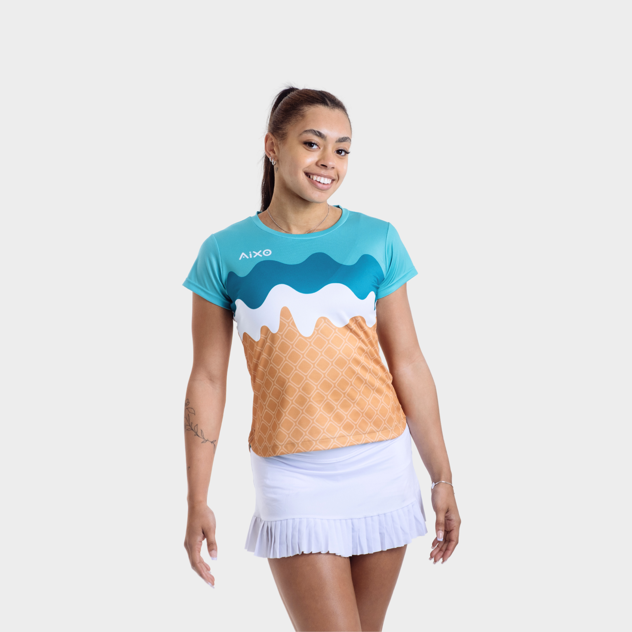 Aixo Sundae Womens Top Teal Aixo
