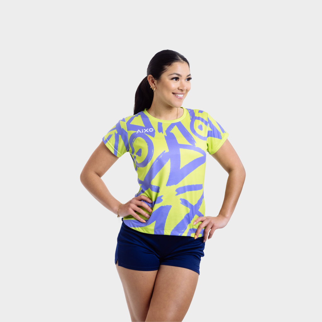 Aixo Tagged Womens Top Teal Aixo