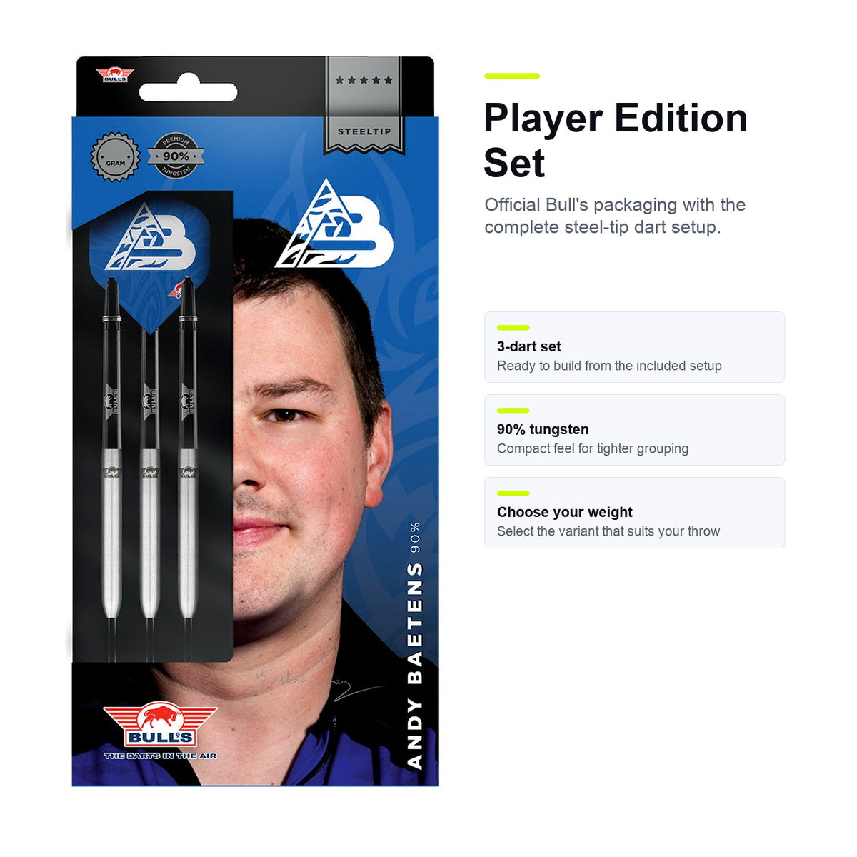 Bull's Andy Baetens 90% player edition set