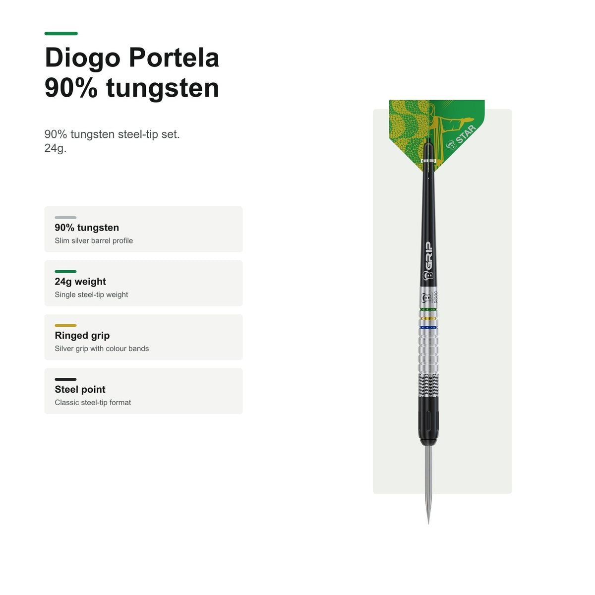 Bull's Challenger Diogo Portela 90% Tungsten darts profile