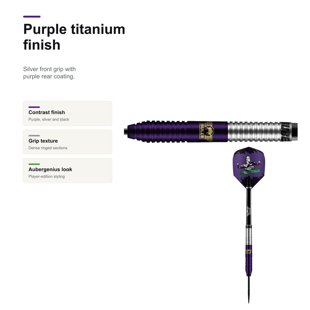 Bull's Dirk van Duijvenbode 90% Aubergenius purple titanium finish