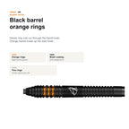 Bull's Dirk van Duijvenbode E2 90% black orange barrel detail