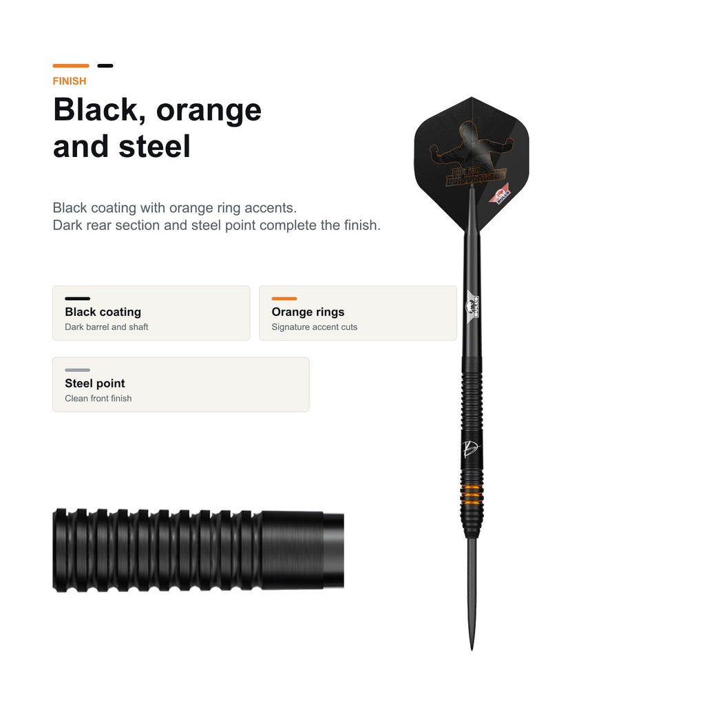 Bull's Dirk van Duijvenbode E2 90% black orange steel finish