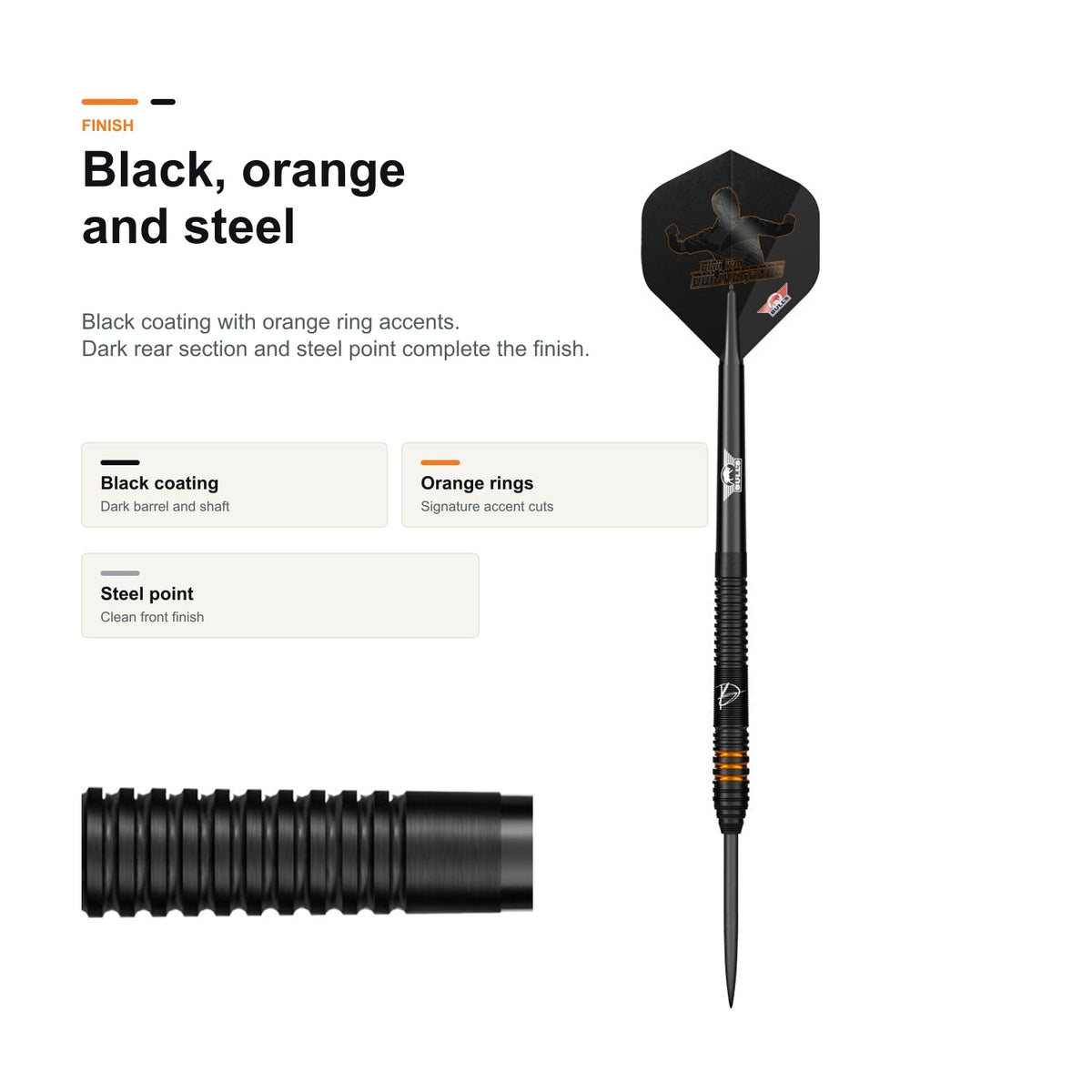 Bull's Dirk van Duijvenbode E2 90% black orange steel finish