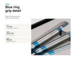 BULL'S Jermaine Wattimena G3 90% blue ring grip detail