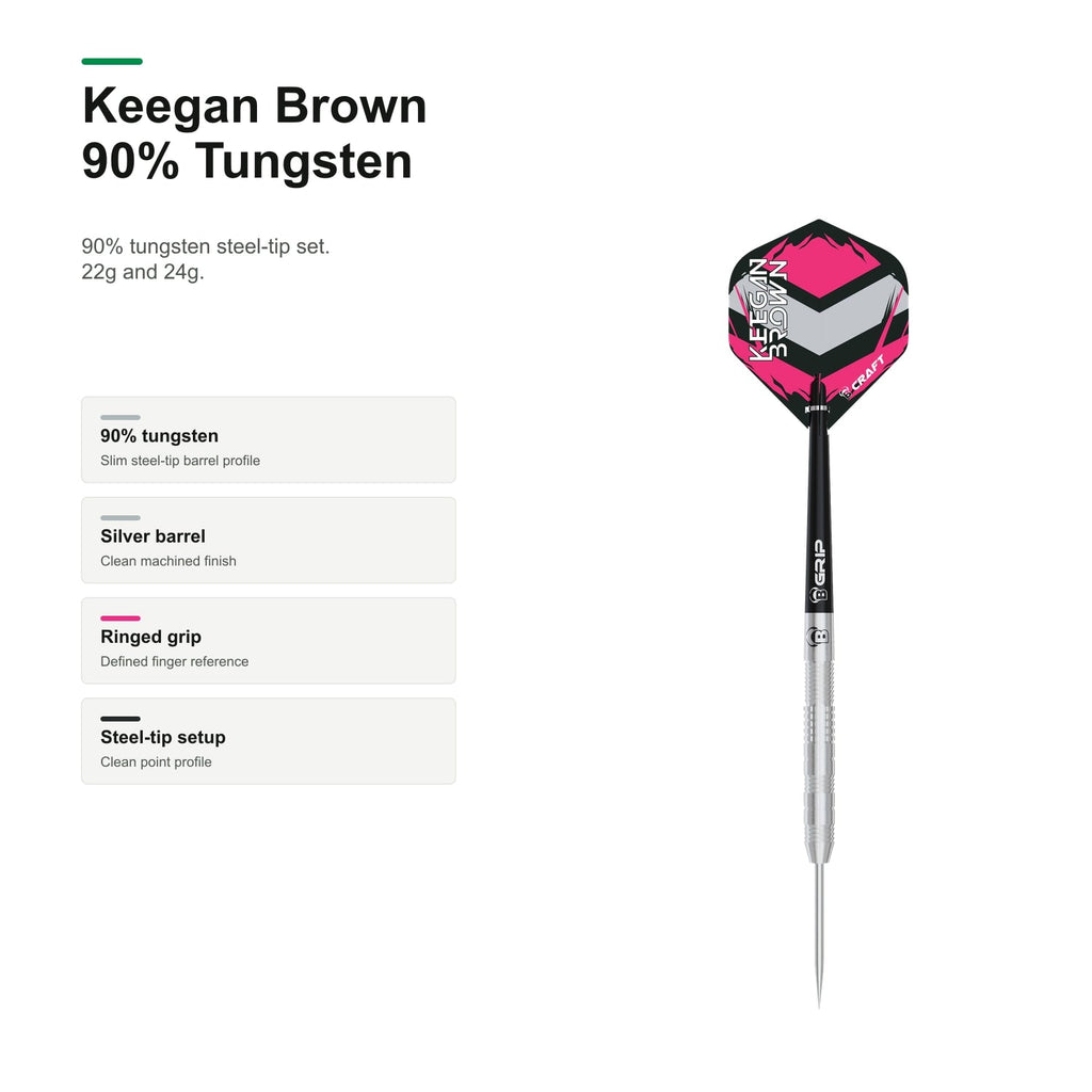 Bull's Keegan Brown 90% Tungsten darts product profile