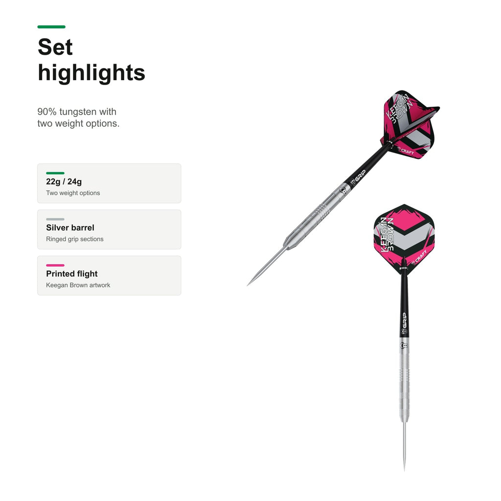 Bull's Keegan Brown 90% Tungsten darts set highlights