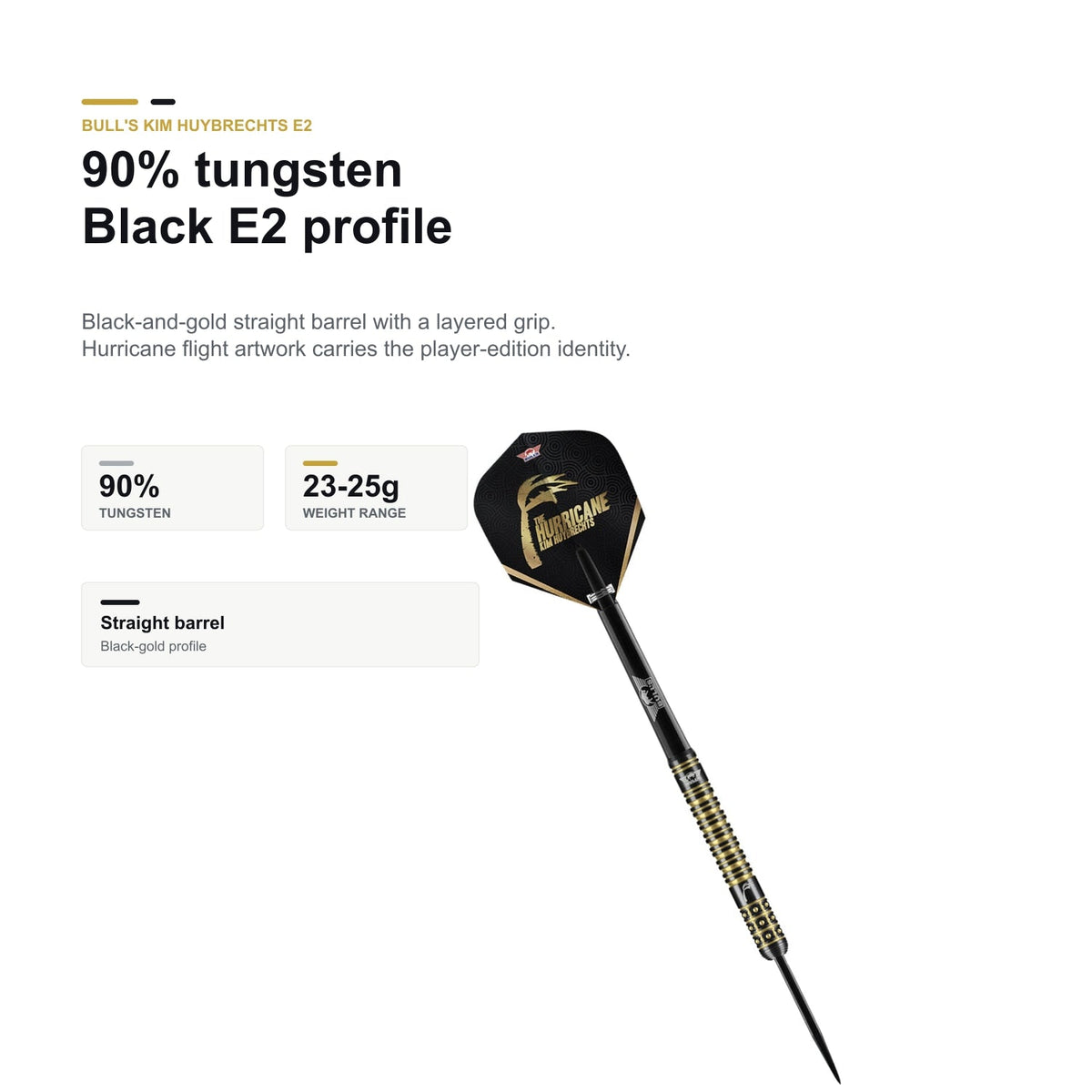 Bull's Kim Huybrechts 90% Black E2 tungsten profile product image