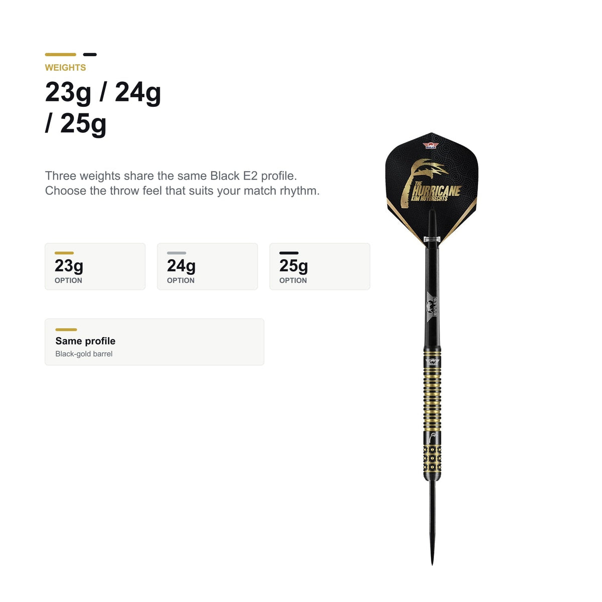 Bull's Kim Huybrechts 90% Black E2 23g 24g 25g weight range product image