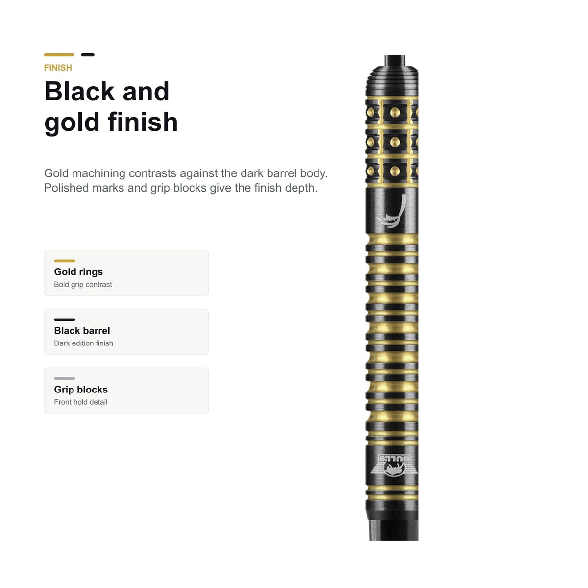 Bull's Kim Huybrechts 90% Black E2 black and gold finish detail