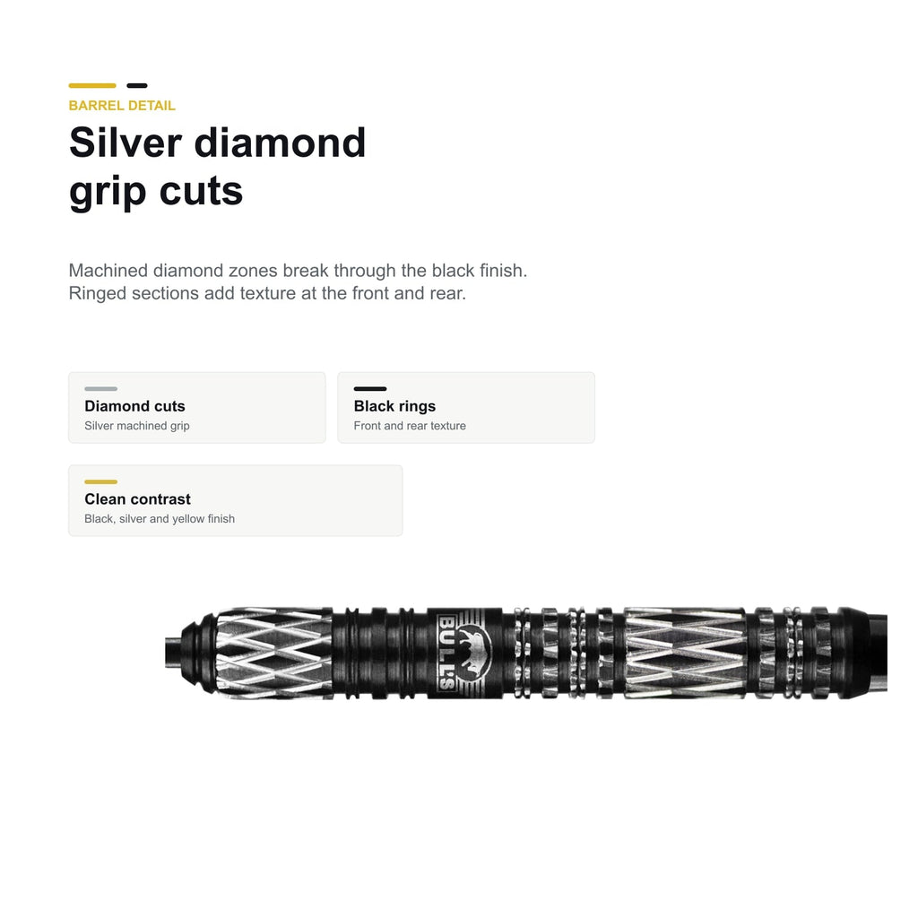 Bull's Luna Phobos 90% silver diamond grip detail
