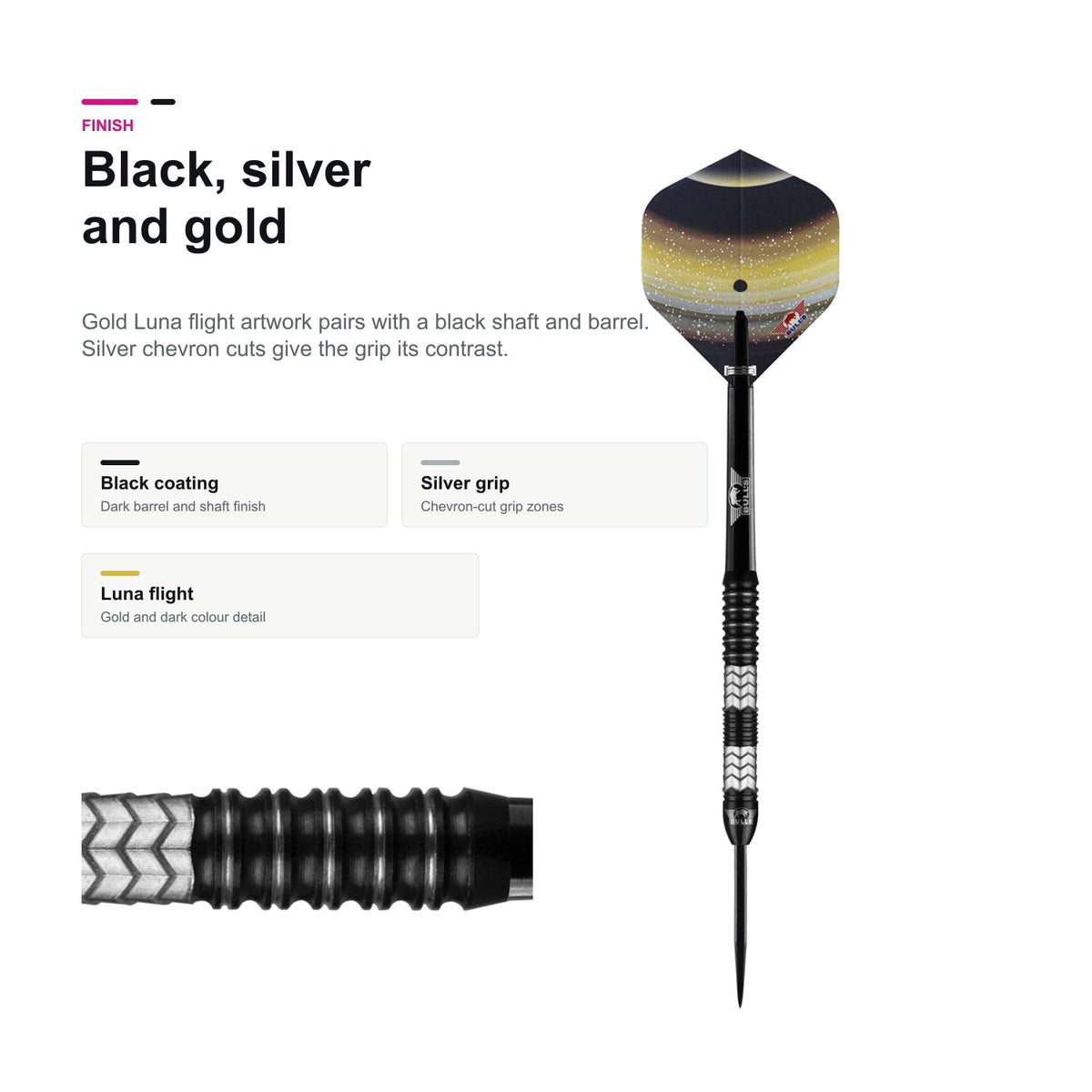 Bull's Luna Triton 90% black silver gold finish