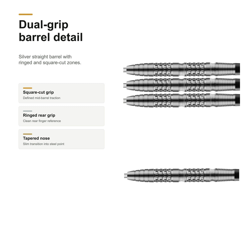 Bull's Martijn Kleermaker 80% darts dual-grip barrel detail