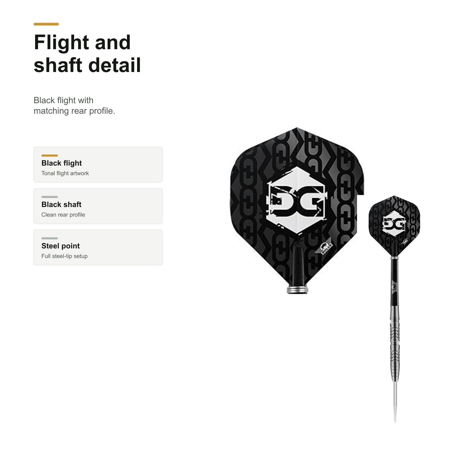 Bull's Martijn Kleermaker 80% darts flight and shaft detail