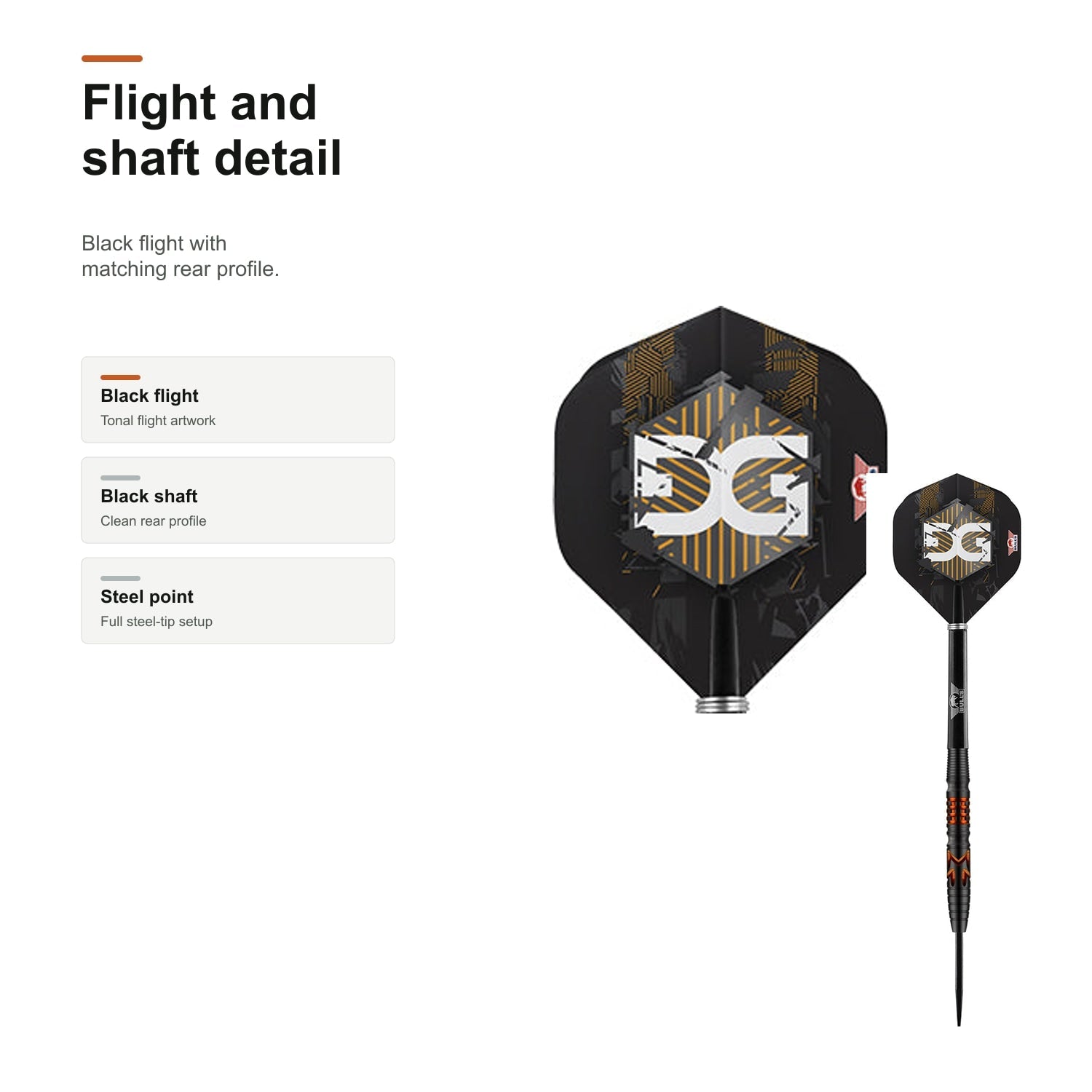 Bull's Martijn Kleermaker 90% darts flight and shaft detail