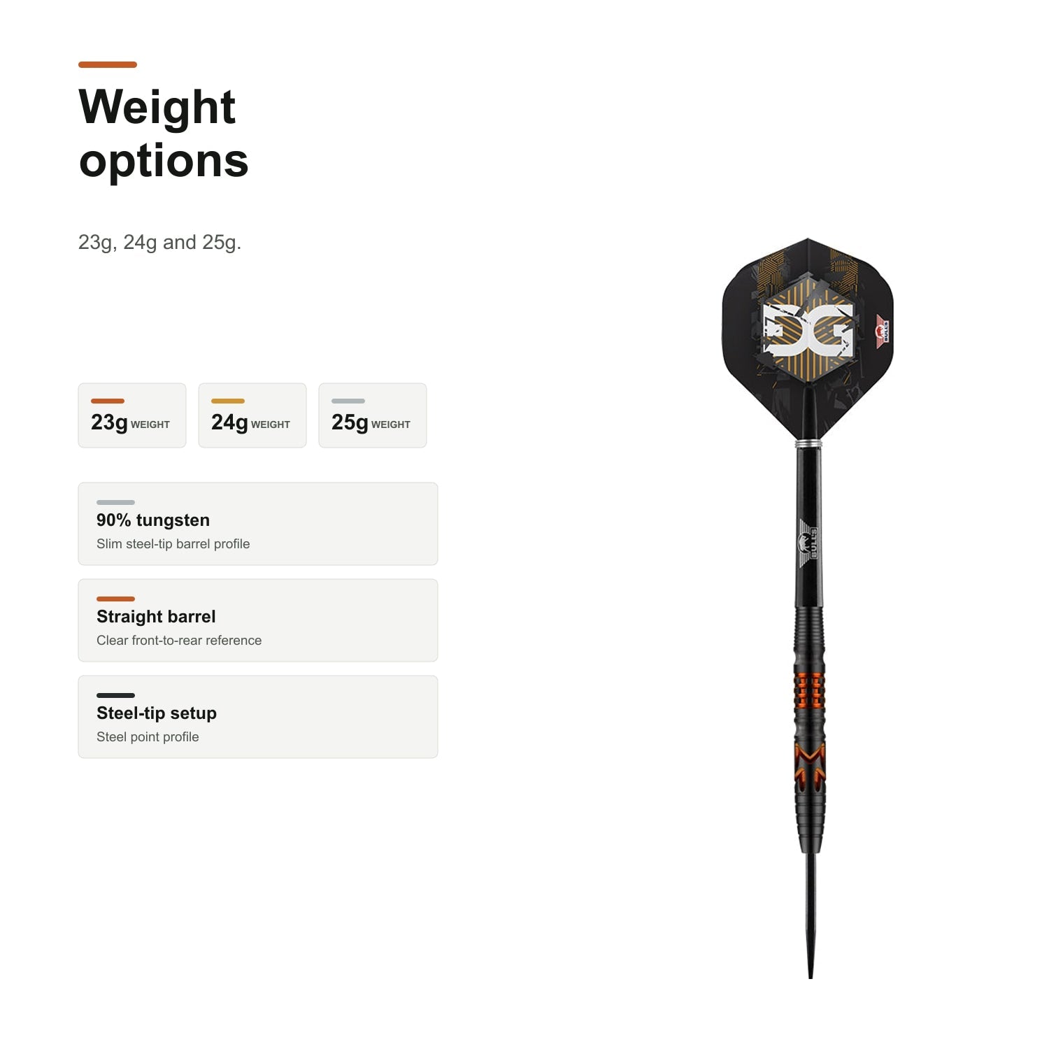 Bull's Martijn Kleermaker 90% darts weight options